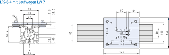 Dimensional drawing LW 7